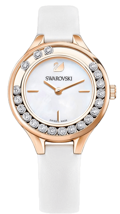 Swarovski Lovely Crystals Mini Watch, Leather strap, Black