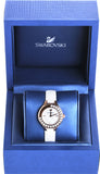 Swarovski Lovely Crystals Mother of Pearl Dial White Leather Strap Watch for Women - 5242904