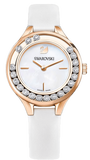 Swarovski Lovely Crystals Mother of Pearl Dial White Leather Strap Watch for Women - 5242904