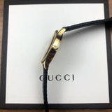 Gucci G Timeless Quartz Blue Dial Black Leather Strap Watch For Men - YA1265018