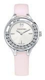 Swarovski Lovely Crystals Silver Dial Pink Leather Strap Watch for Women - 5261493