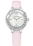 Swarovski Lovely Crystals Silver Dial Pink Leather Strap Watch for Women - 5261493