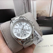 Michael Kors Bradshaw Chronograph Silver Dial Silver Steel Strap Watch for Men - MK5535