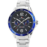 Tommy Hilfiger Erik Chronograph Blue Dial Silver Steel Strap Watch for Men - 1791366