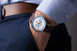 Breitling Top Time Deus Limited Edition White Dial Brown Leather Strap Watch for Men - A233112A1A1X1