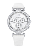 Swarovski Era Journey Silver Dial White Leather Strap Watch for Women - 5295346