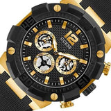 Guess Navigator Chronograph Black Dial Black Rubber Strap Watch for Men - GW0264G3