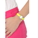 Marc Jacobs Henry White Dial Neon Yellow Rubber Strap Watch for Women - MBM1235