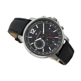 Tommy Hilfiger London Chronograph Grey Dial Black Leather Strap Watch for Men - 1791533