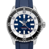 Breitling Superocean Automatic 44 Blue Dial Blue Rubber Strap Watch for Men - A17376211C1S1