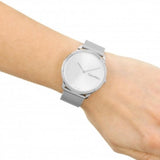 Calvin Klein Minimal Silver Dial Silver Mesh Bracelet Watch for Men - K3M211Y6