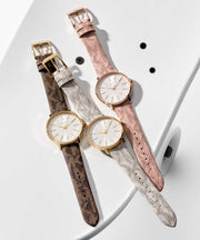 Michael Kors Pyper Quartz Silver Dial Brown Leather Strap Watch For Women - MK2857