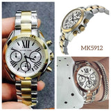 Michael Kors Bradshaw Chronograph Silver Dial Two Tone Steel Strap Watch For Women - MK5912