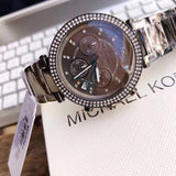 Michael Kors Parker Chronograph Grey Dial Grey Steel Strap Watch For Women - MK6265