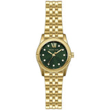 Michael Kors Lexington Pave Three-Hand Green Dial Gold Steel Strap Watch for Women - MK4842