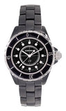 Chanel J12 Quartz Diamonds Black Dial Black Steel Strap Watch for Women - J12 H1625