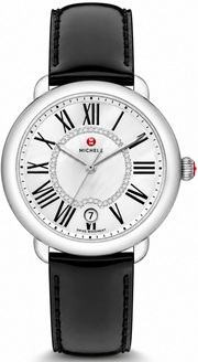 Michele Serein Mother of Pearl Dial Black Leather Strap Watch for Women - MWW21B000011
