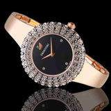 Swarovski Crystal Rose Black Dial Rose Gold Steel Strap Watch for Women - 5484050