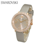 Swarovski Crystal Frost Grey Dial Grey Leather Strap Watch for Women - 5484067