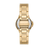 Michael Kors Camille Analog Red Dial Gold Steel Strap Watch For Women - MK7196