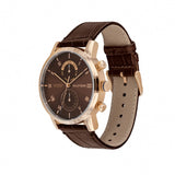 Tommy Hilfiger Kane Brown Dial Brown Leather Strap Watch for Men - 1710400