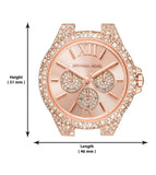 Michael Kors Camille Multifunctional Crystals Rose Gold Dial Rose Gold Steel Strap Watch for Women - MK6961