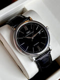 IWC Portofino Automatic Black Dial Black Leather Strap Watch for Men - IW356502