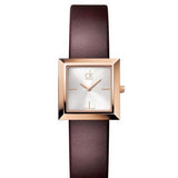 Calvin Klein Mark White Dial Brown Leather Strap Watch for Women - K3R236G6