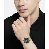 Hugo Boss Horizon Quartz Black Dial Gold Mesh Bracelet Watch For Men - HB1513735