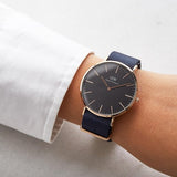 Daniel Wellington Classic Bayswater Black Dial Black NATO Strap Watch For Men - DW00100277