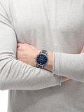 Emporio Armani Renato Chronograph Quartz Blue Dial Grey Steel Strap Watch For Men - AR2505