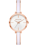 Michael Kors Jaryn Analog White Dial Two Tone Steel Strap Watch For Women - MK4342