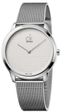 Calvin Klein Minimal White Dial Silver Mesh Bracelet Watch for Women - K3M2212Y