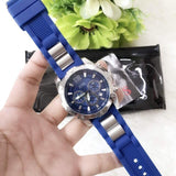 Guess Sport Multifunction Blue Dial Blue Rubber Strap Watch For Men - W0167G3