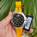 Tommy Hilfiger Sports Multi-Function Black Dial Yellow Rubber Strap Watch for Men - 1791144