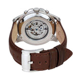 Fossil Grant Automatic White Dial Brown Leather Strap Watch for Men -  ME3027