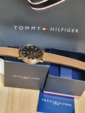 Tommy Hilfiger Briggs Chronograph Black Dial Brown Leather Strap Watch for Men - 1791425