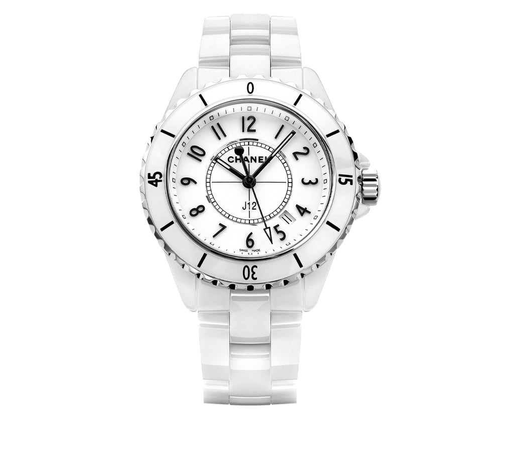 CHANEL Quartz Ladies J12 Wristwatch #H0968 in Stainless Steel and White  Ceramic - $8K VALUE w/ CoA!