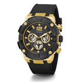 Guess Navigator Chronograph Black Dial Black Rubber Strap Watch for Men - GW0264G3