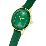 Swarovski Octea Nova Crystals Green Dial Green Leather Strap Watch for Women - 5650005