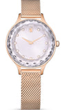 Swarovski Octea Nova Silver Dial Rose Gold Mesh Strap Watch for Women - 5650011