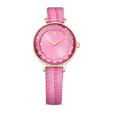 Swarovski Octea Nova Pink Dial Pink Leather Strap Watch for Women - 5650030