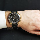 Tissot PRS 516 Chronograph Black Dial Jam Tangan Tali Kulit Hitam Untuk Pria - T100.417.36.051.00