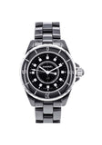 Chanel J12 Quartz Diamonds Black Dial Black Steel Strap Watch for Women - J12 H1625