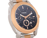 Fossil Machine Blue Dial Two Tone Steel Strap Watch for Men - FS5037