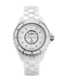 Chanel J12 Diamonds Quartz Mother of Pearl White Dial White Steel Strap Watch for Women - J12 H2570