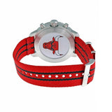 Tissot Quickster Chronograph NBA Chicago Bulls Jam Tangan Tali NATO Merah Dial Putih Untuk Pria - T095.417.17.037.04
