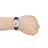 Fossil Townsman Automatic Chronograph White Dial Blue Leather Strap Watch for Men - ME3167