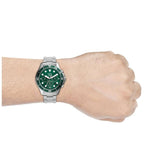 Fossil FB-03 Chronograph Green Dial Silver Steel Strap Watch for Men - FS5726