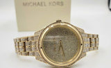 Michael Kors Lauryn Crystals Gold Dial Gold Steel Strap Watch For Women - MK3930